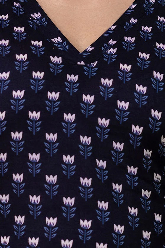 Vaamika Viscose Printed A-Line Kurta Set with Chanderi Cotton Dupatta – Ethnic Women’s Wear