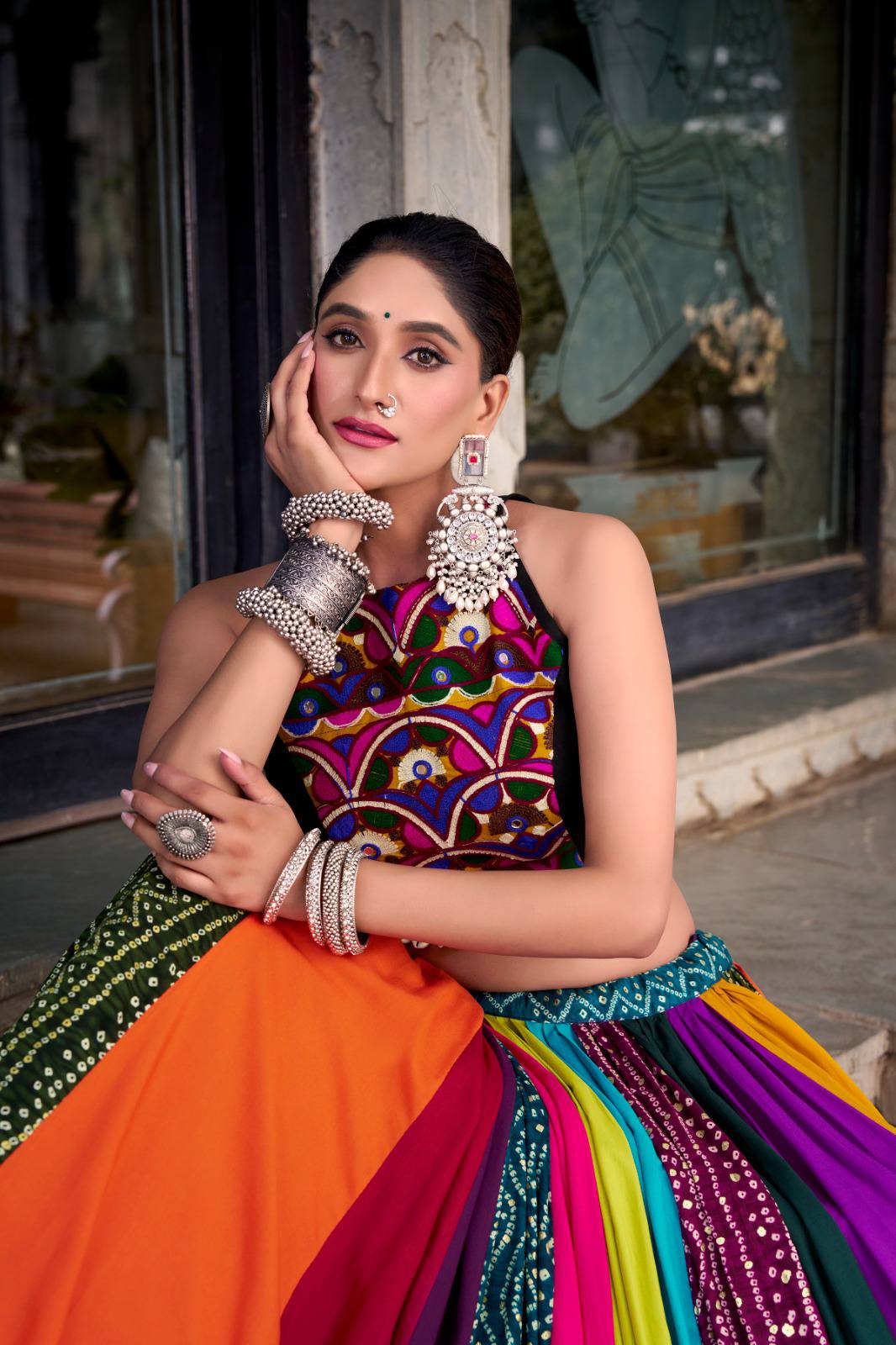 Designer Navratri outfit with 8 meter flair and blouse