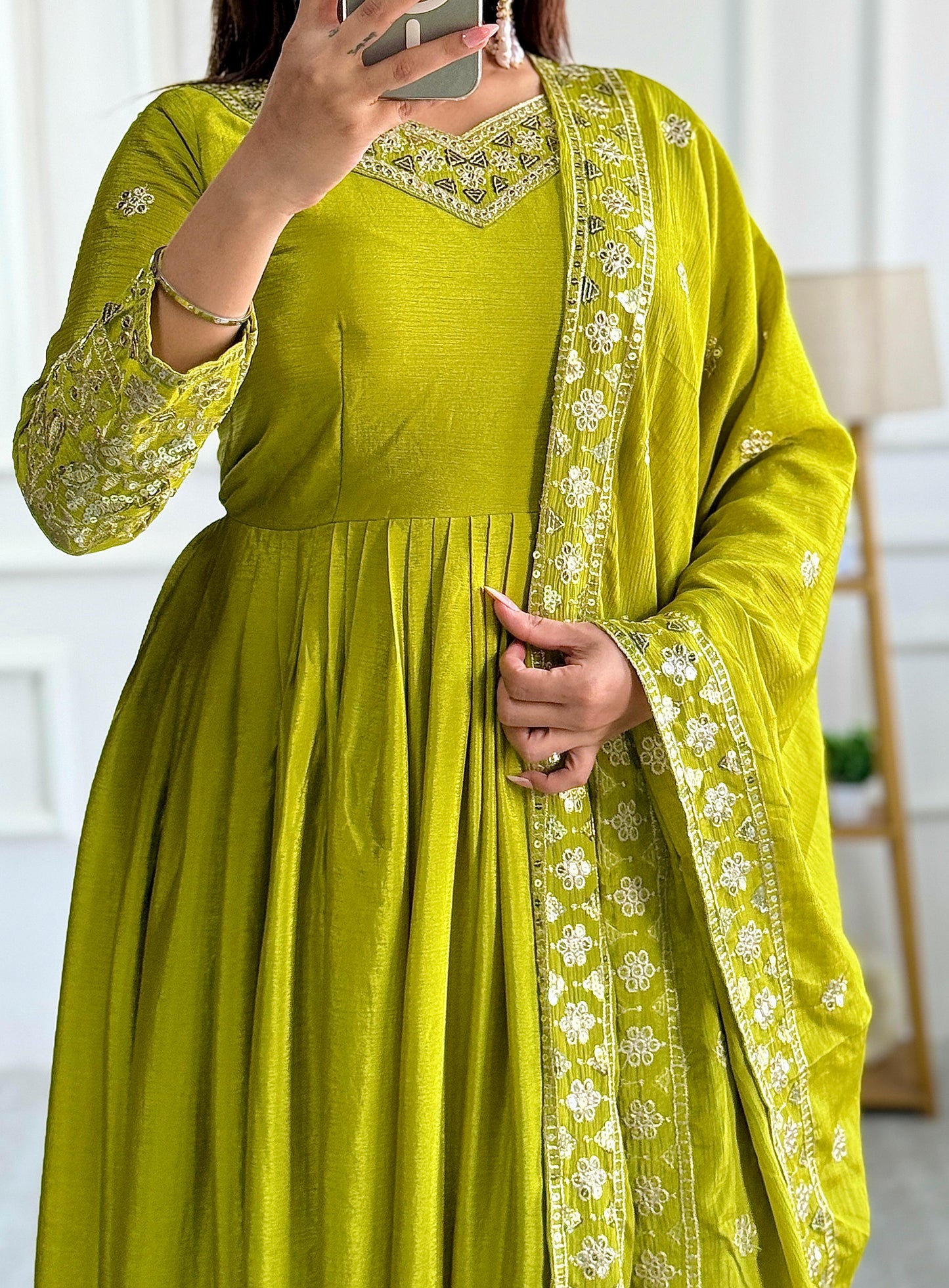 Fully Stitched Gown-Pant Set for Women