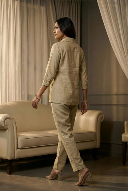 embroidered cotton co ord set ladies