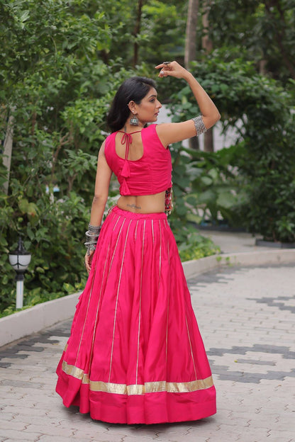Pink and purple Navratri chaniya choli for Garba nights