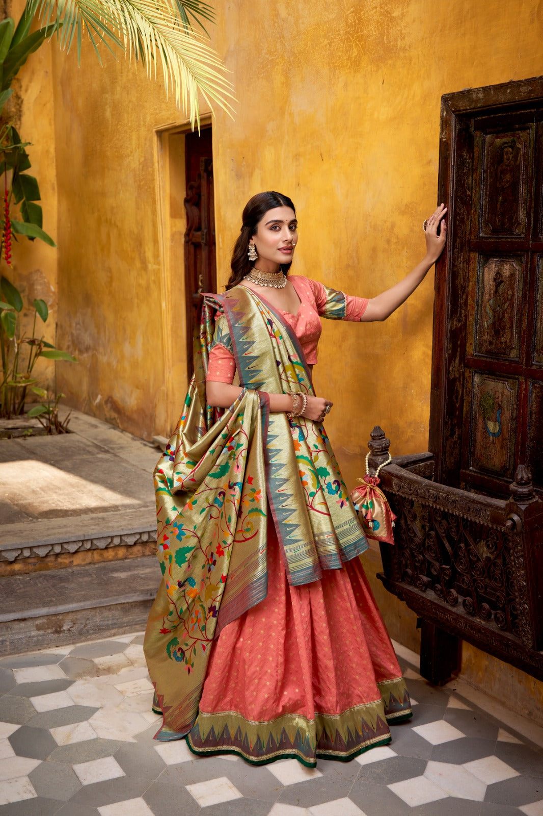 paithani silk lehenga with dupatta