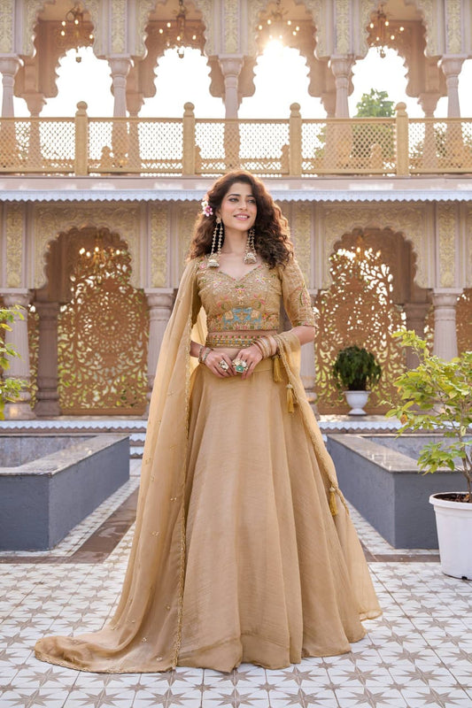 crunchy silk 9 meter lehenga choli