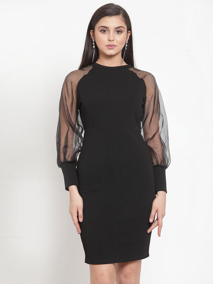 Black Sheath Dress with Long Sleeves