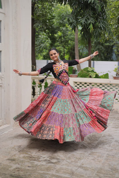 Traditional Cotton Lehenga with 12 Meter Frill Flair for Garba Nights