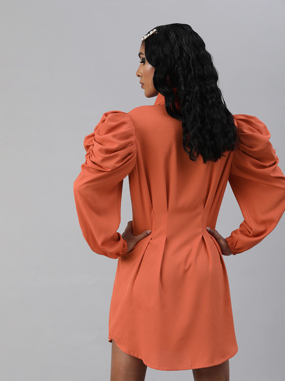 Office Wear & Party Dress in Rust Orange