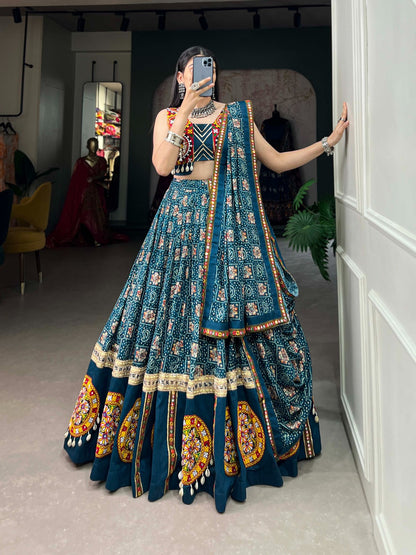 Navratri Rayon Lehenga Choli with Gamthi & Foil Work – 2025