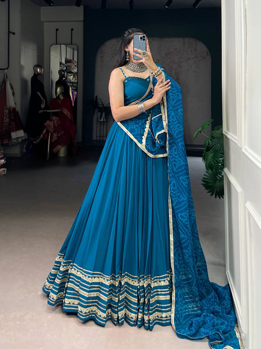 Navratri Rayon Lehenga Choli with Mirror Work