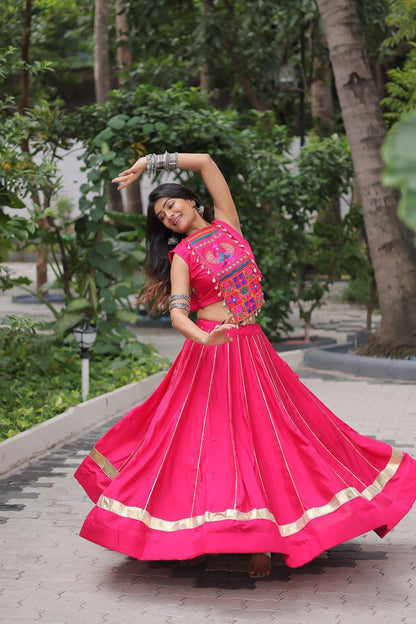 Pink and purple Navratri chaniya choli for Garba nights