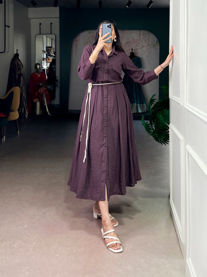 crackle fabric one piece dress