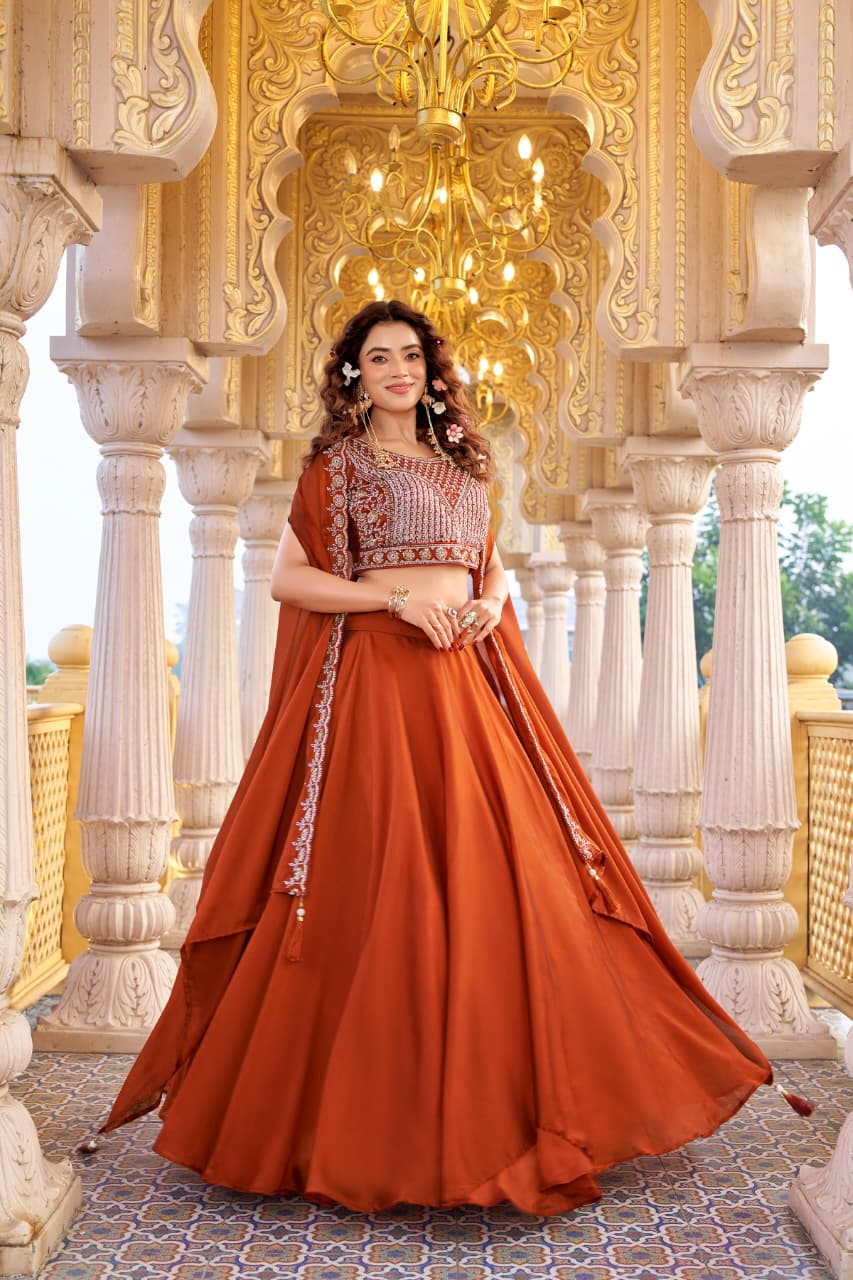 heavy embroidered wedding lehenga