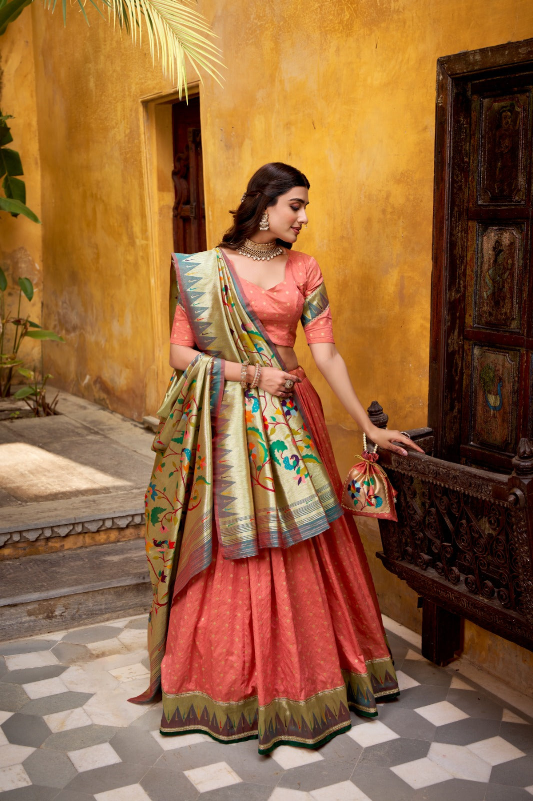 paithani silk lehenga with dupatta
