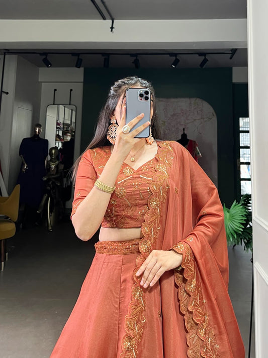5 Meter Flair Tussar Silk Lehenga Choli Set – Tijori Threads