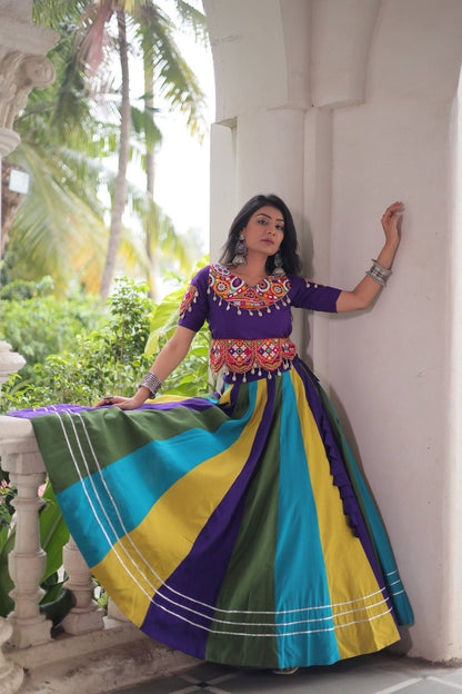 Multicolour Navratri Lehenga Choli with Mirror Work