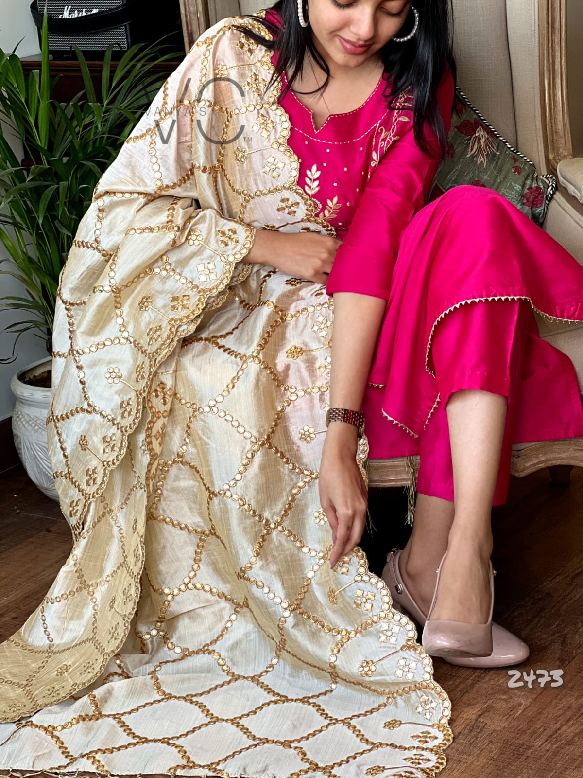 Cotton Silk Suit Set with Chanderi Dupatta