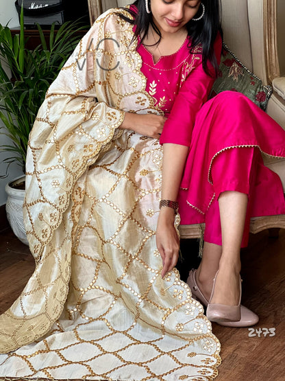 Cotton Silk Suit Set with Chanderi Dupatta