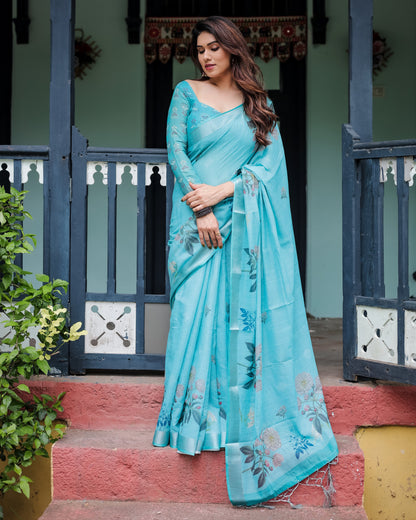 pure linen saree high quality - Tijori threads