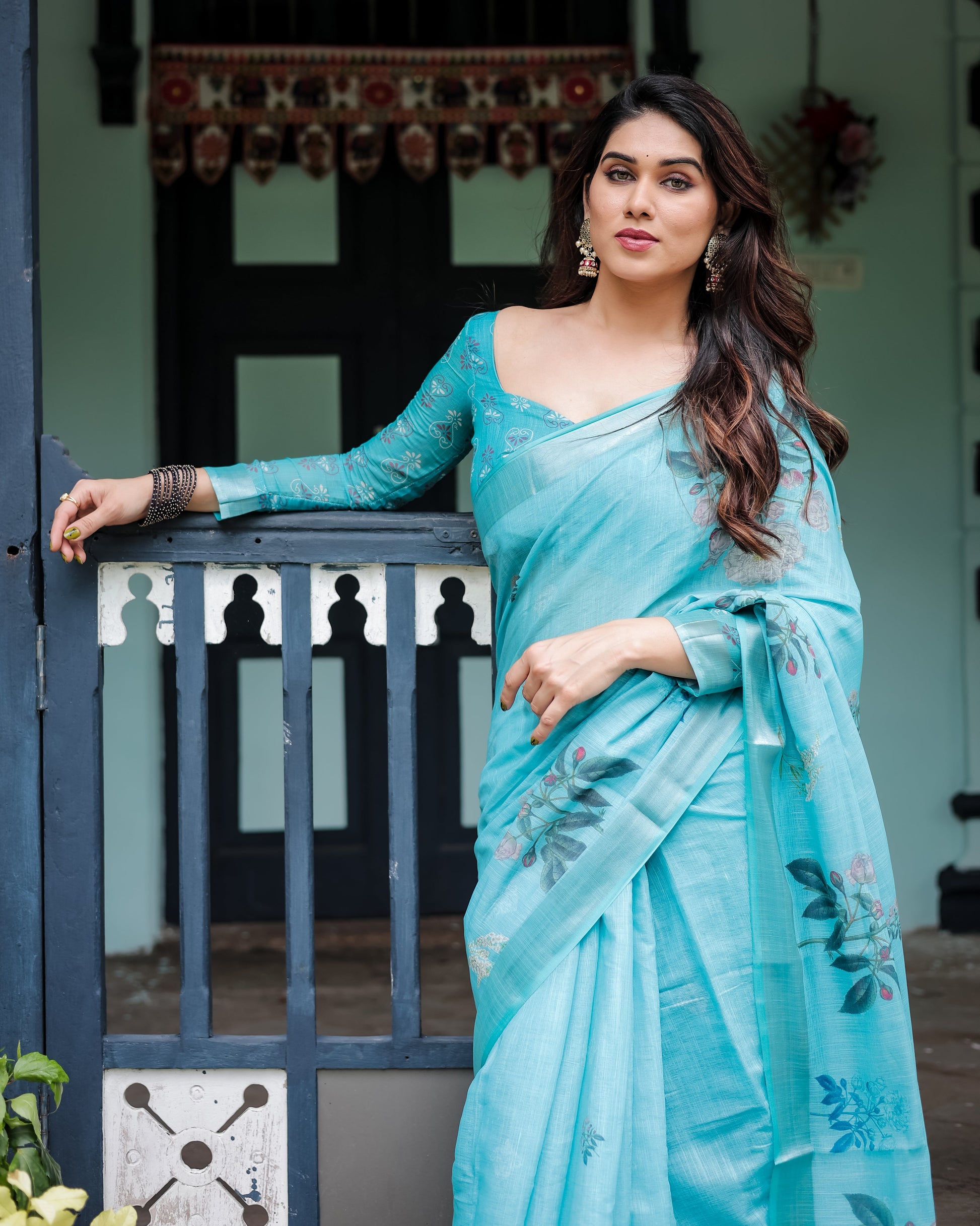 pure linen saree high quality - Tijori threads