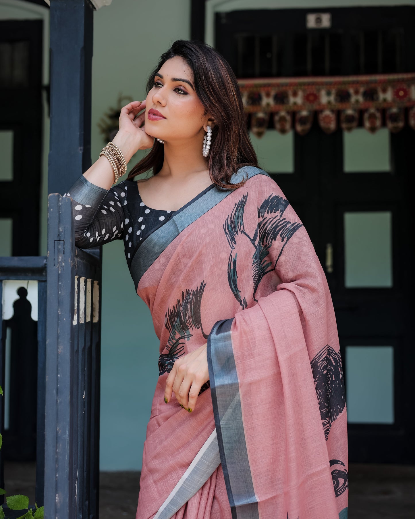 pure linen saree high quality - Tijori threads