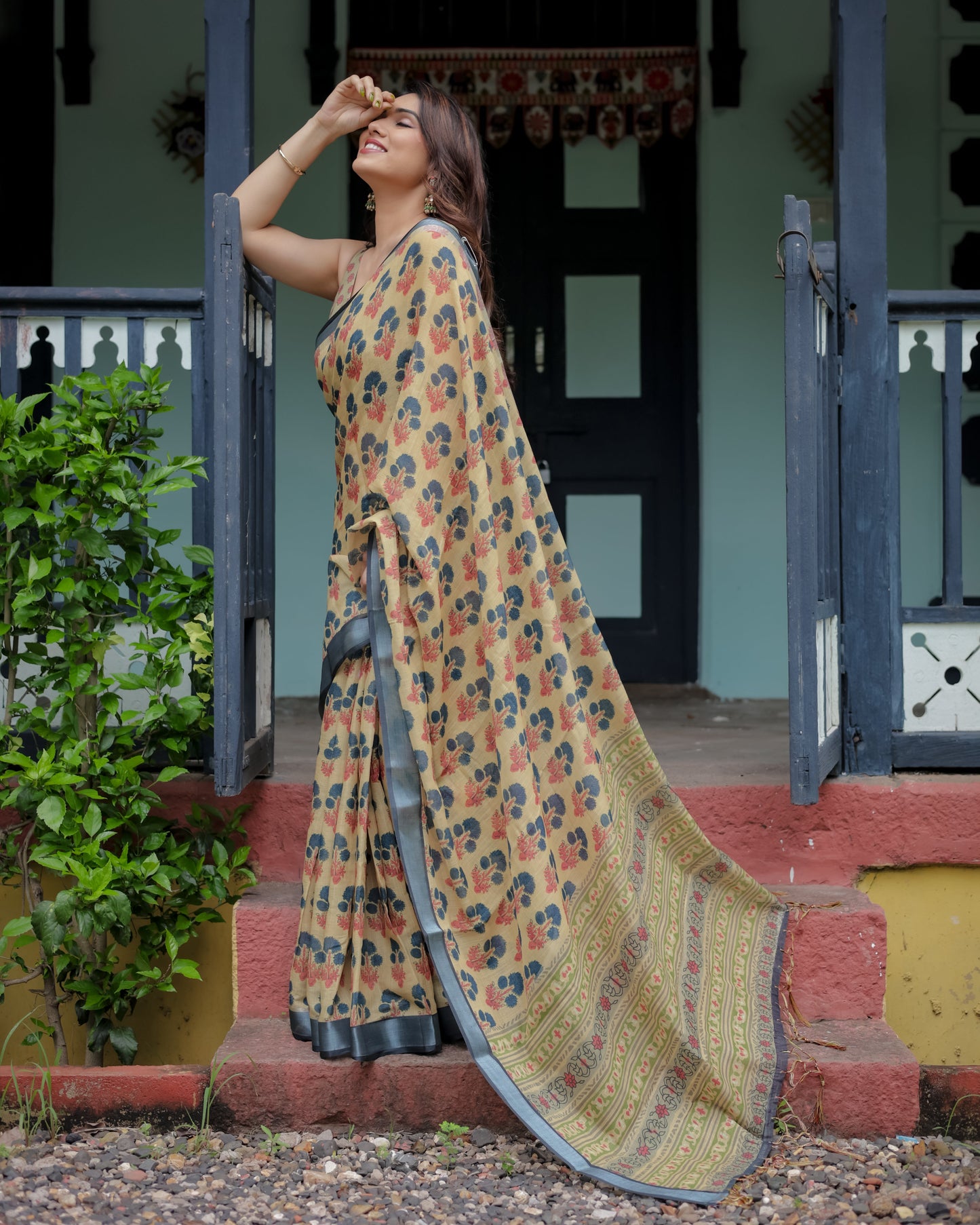 pure linen saree high quality - Tijori threads