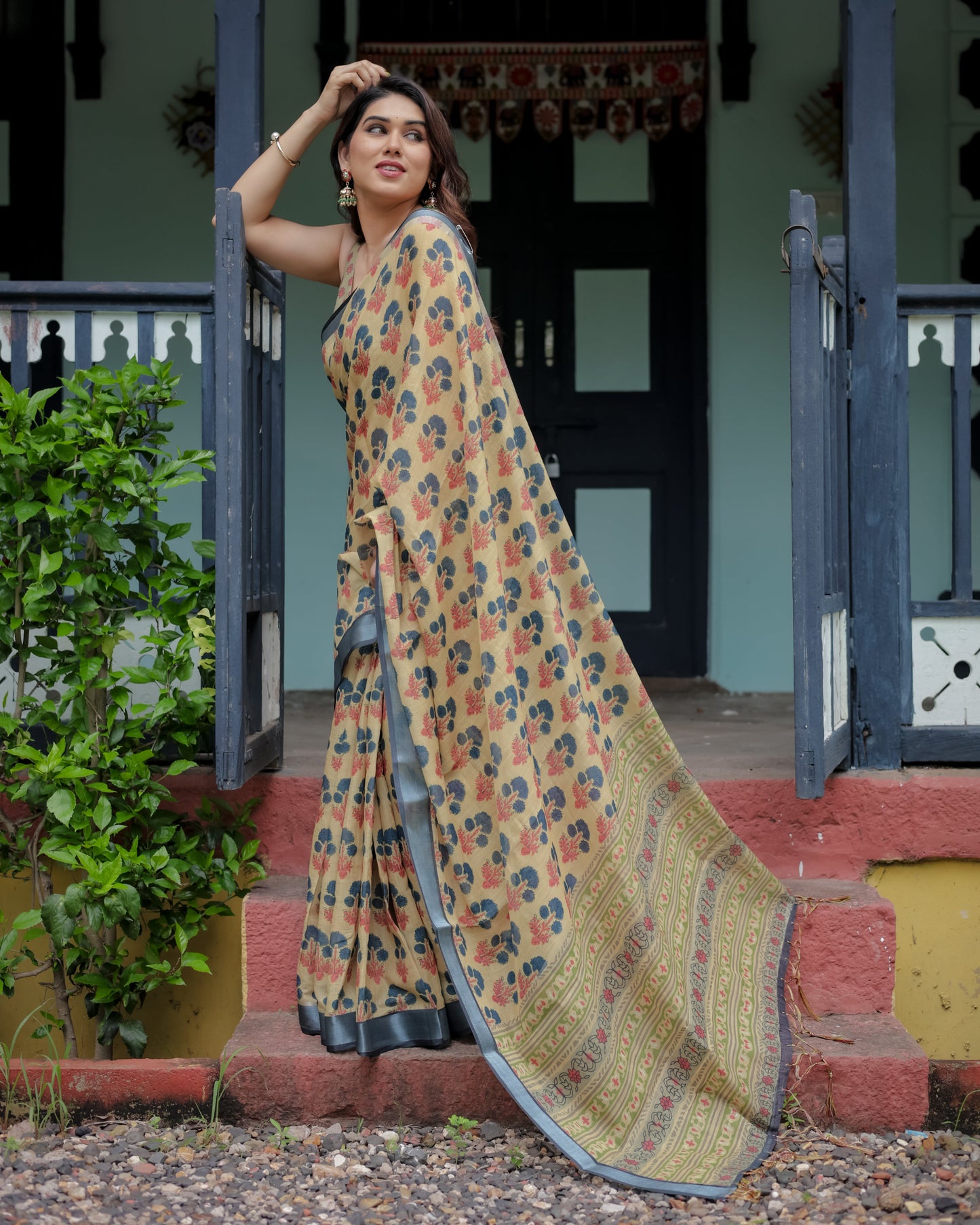 pure linen saree high quality - Tijori threads