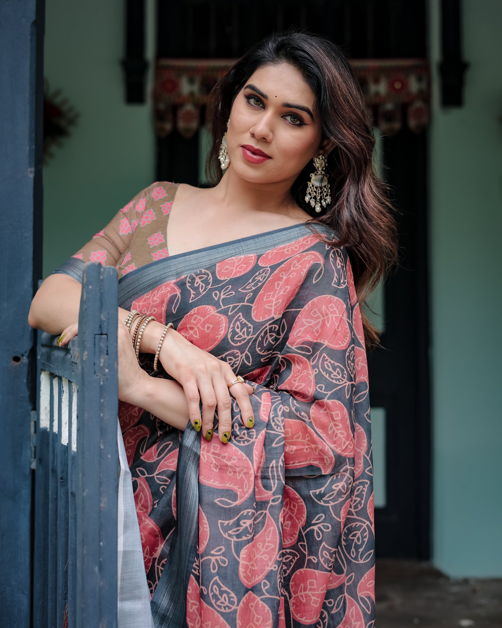 pure linen saree high quality - Tijori threads