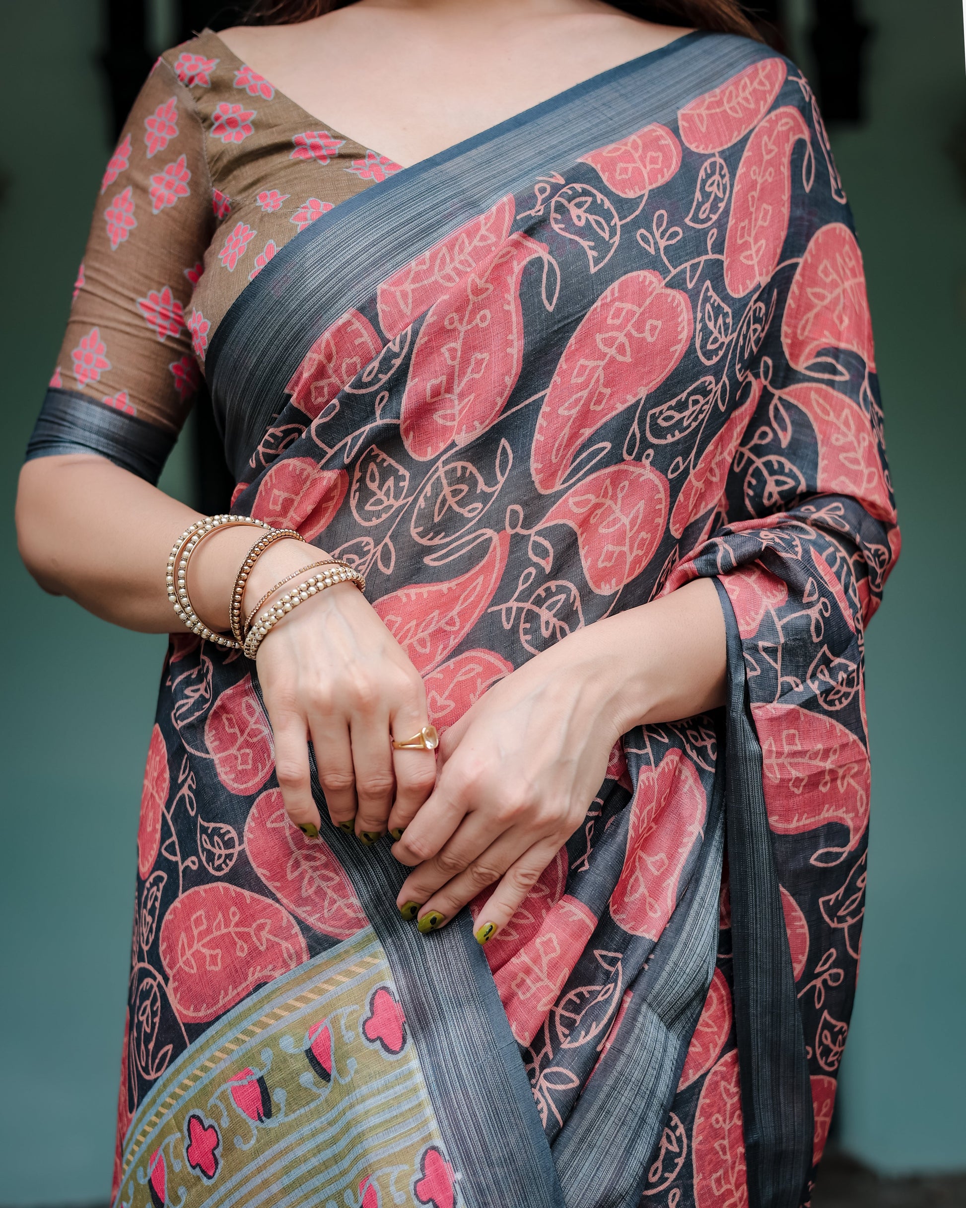 pure linen saree high quality - Tijori threads