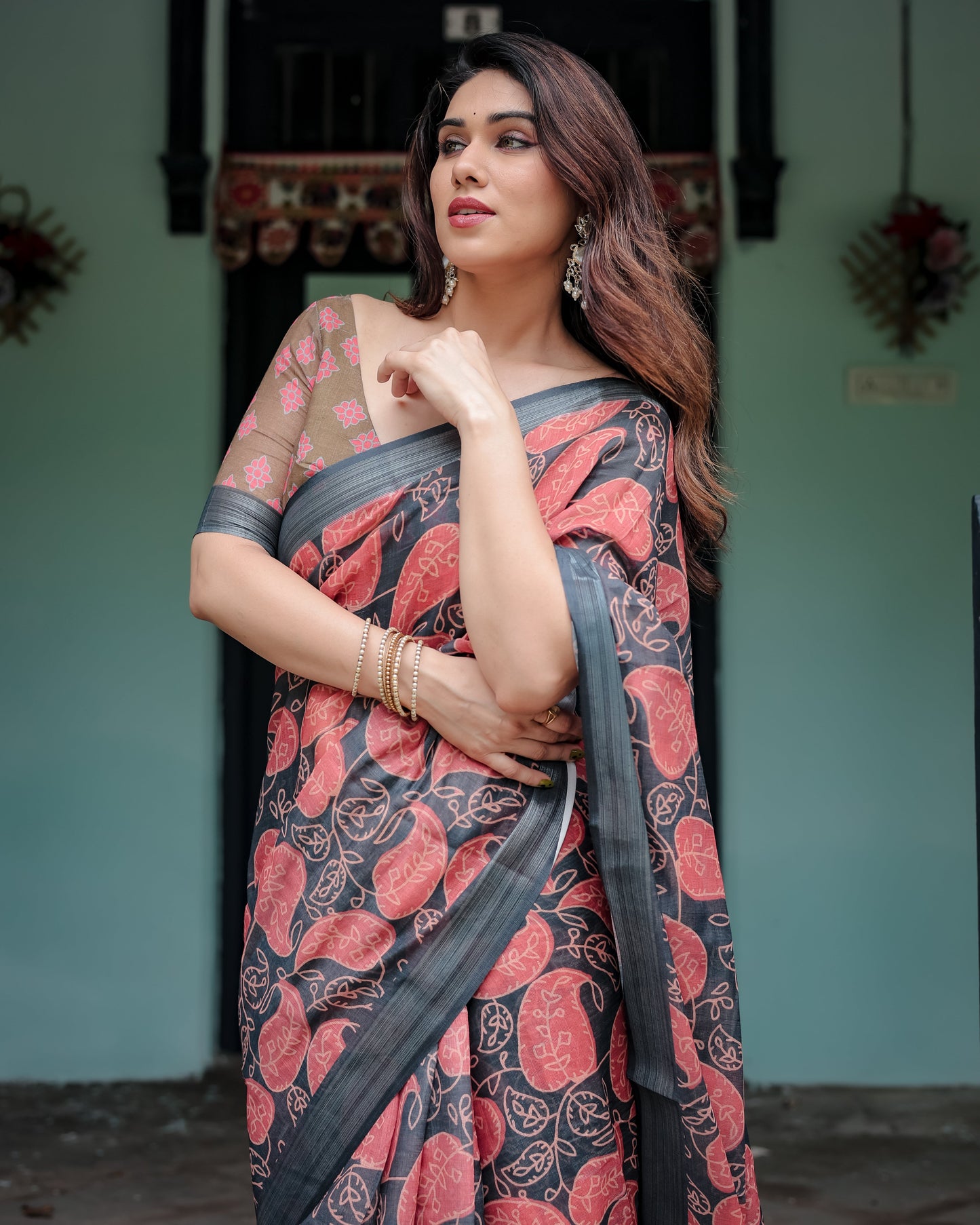 pure linen saree high quality - Tijori threads