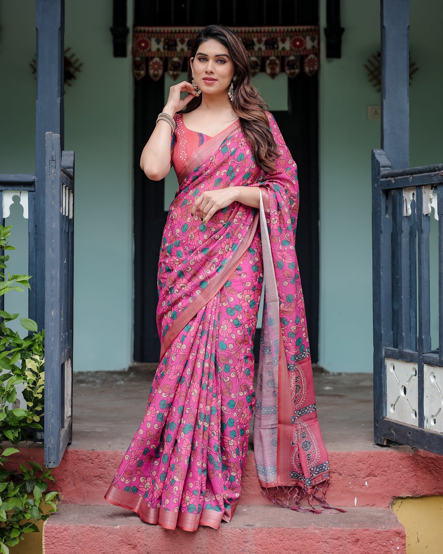 pure linen saree high quality - Tijori threads