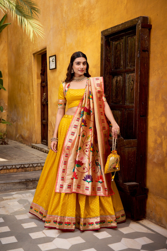 paithani silk lehenga with dupatta