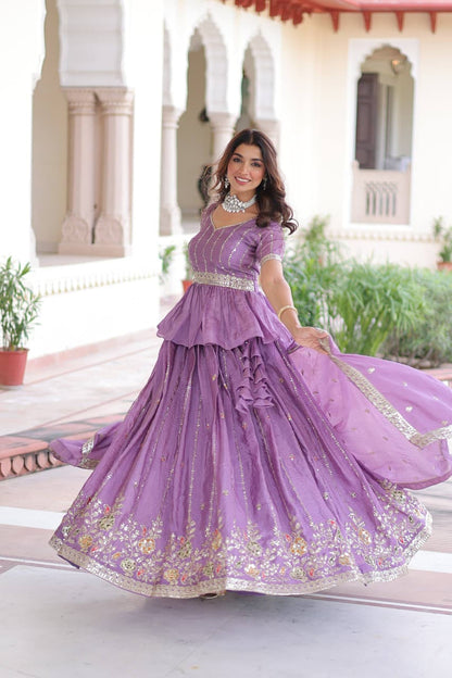 Sequins zari work lehenga choli India