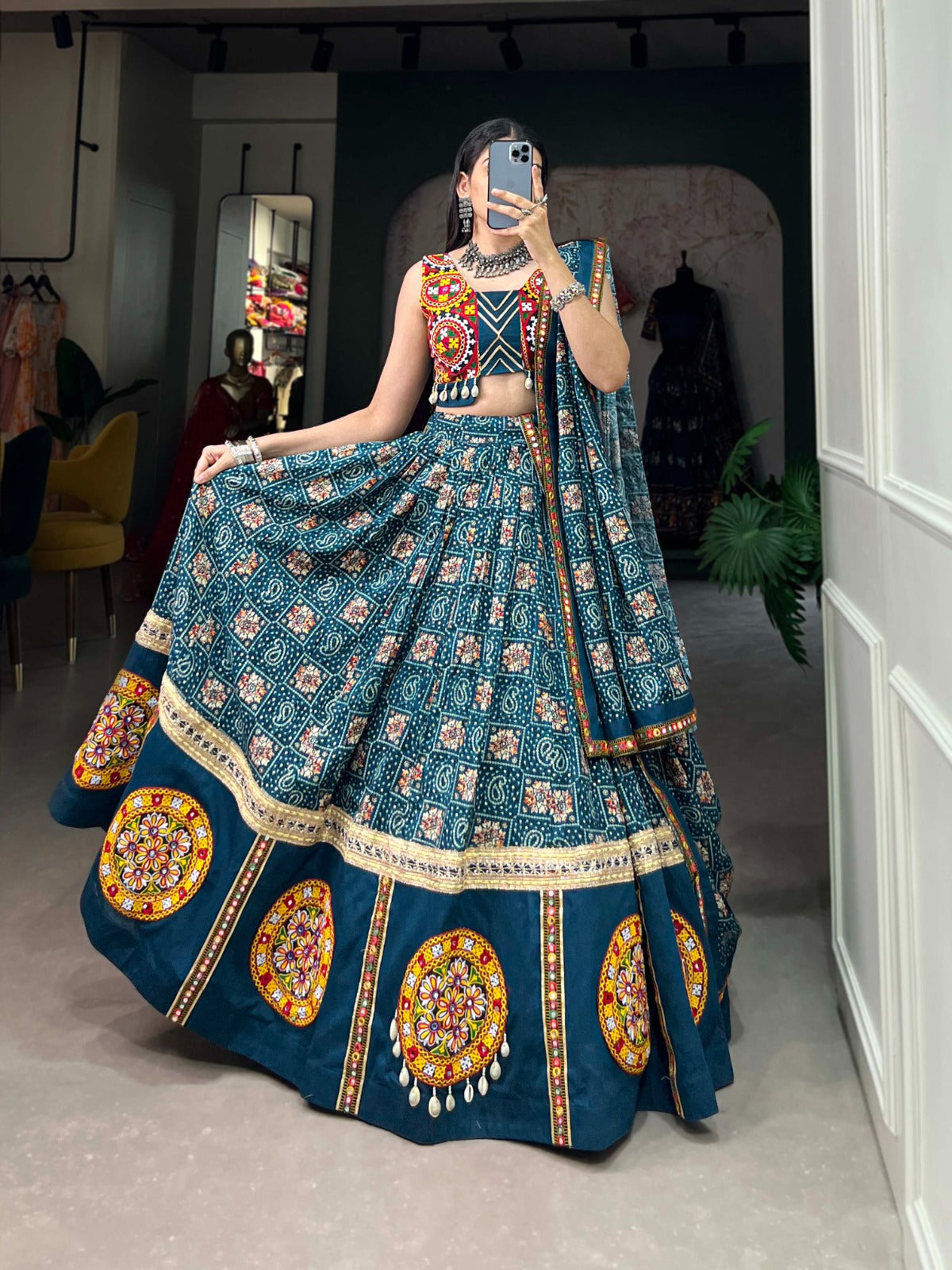Navratri Rayon Lehenga Choli with Gamthi & Foil Work – 2025