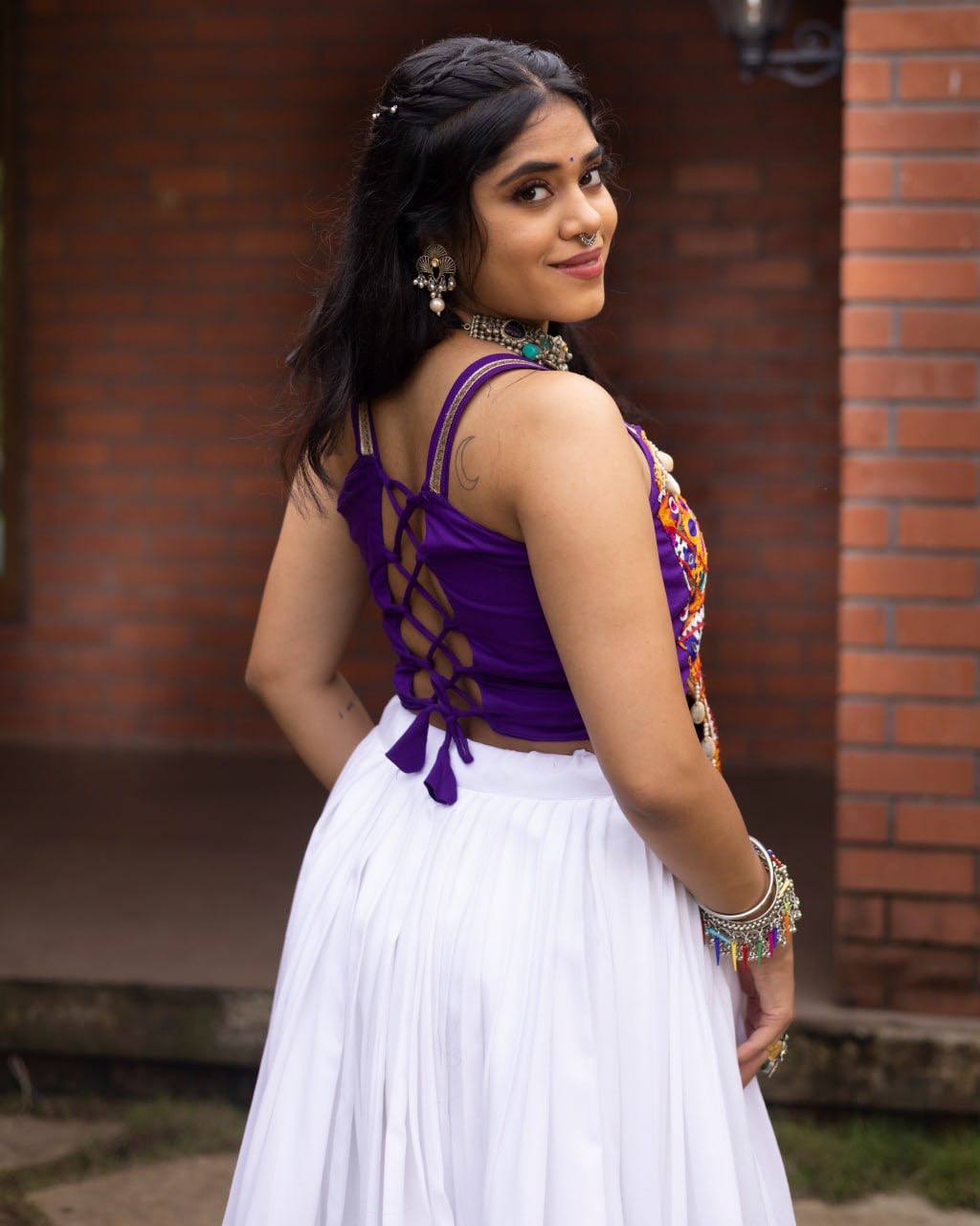 Ethnic Women’s Lehenga Choli with Kutchhi Mirror Work Blouse