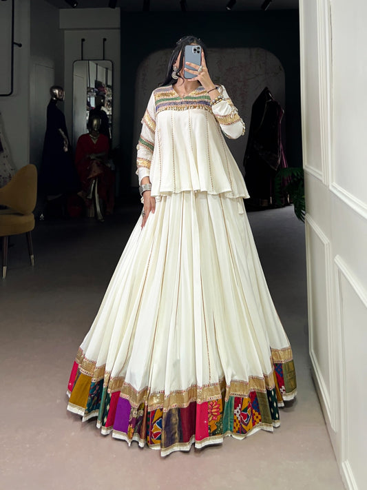 Navratri Lehenga Choli 2025 in Pure Rayon – Multi Patch Work & Gota Patti