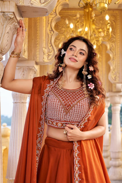 bridal rangoli silk lehenga