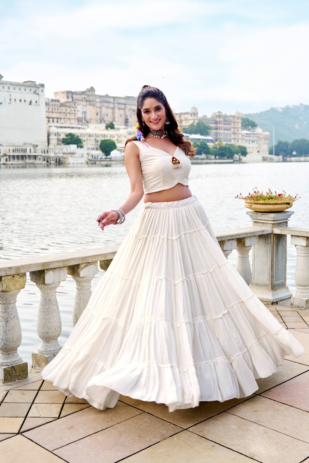 Navratri Lehenga Choli 2025 – Rayon Mirror Work Lehenga