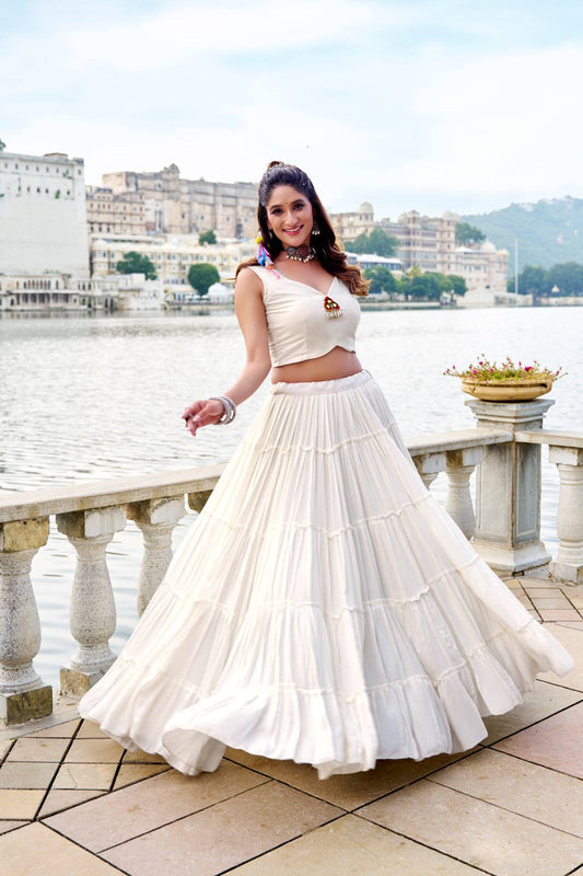 Navratri Lehenga Choli 2025 – Rayon Mirror Work Lehenga