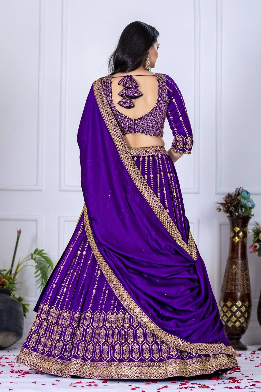 Multi Thread and Sequence Work Lehenga with Dupatta