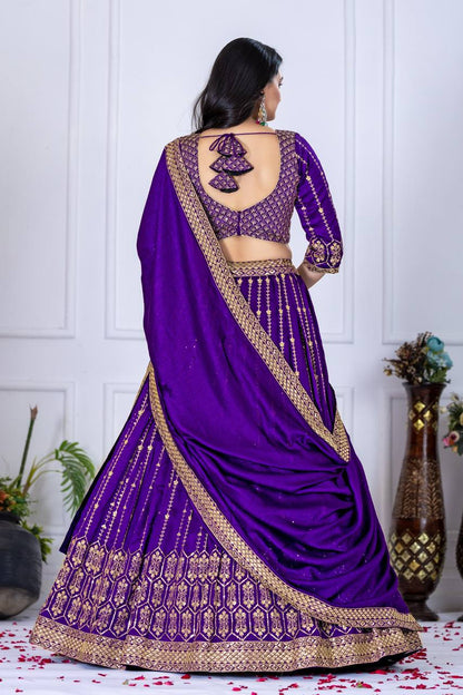 Multi Thread and Sequence Work Lehenga with Dupatta