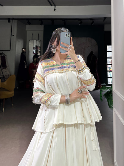 Stitched Lehenga Choli with 8 Meter Flair for Garba Nights