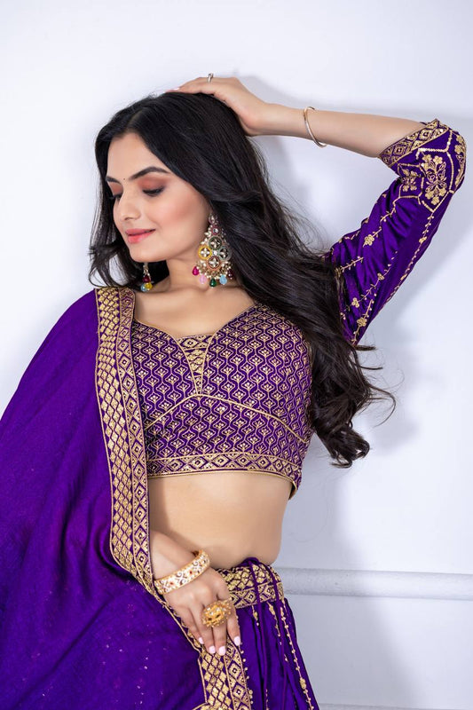 Royal Vichitra Silk Lehenga for Weddings and Functions