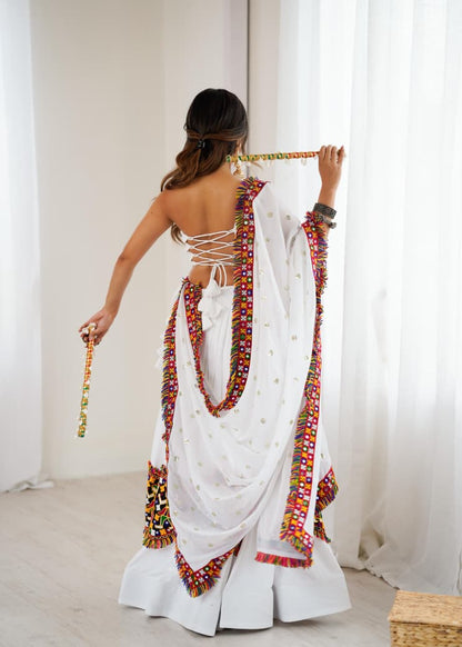 Navratri Lehenga with Real Mirror Gamthi Work