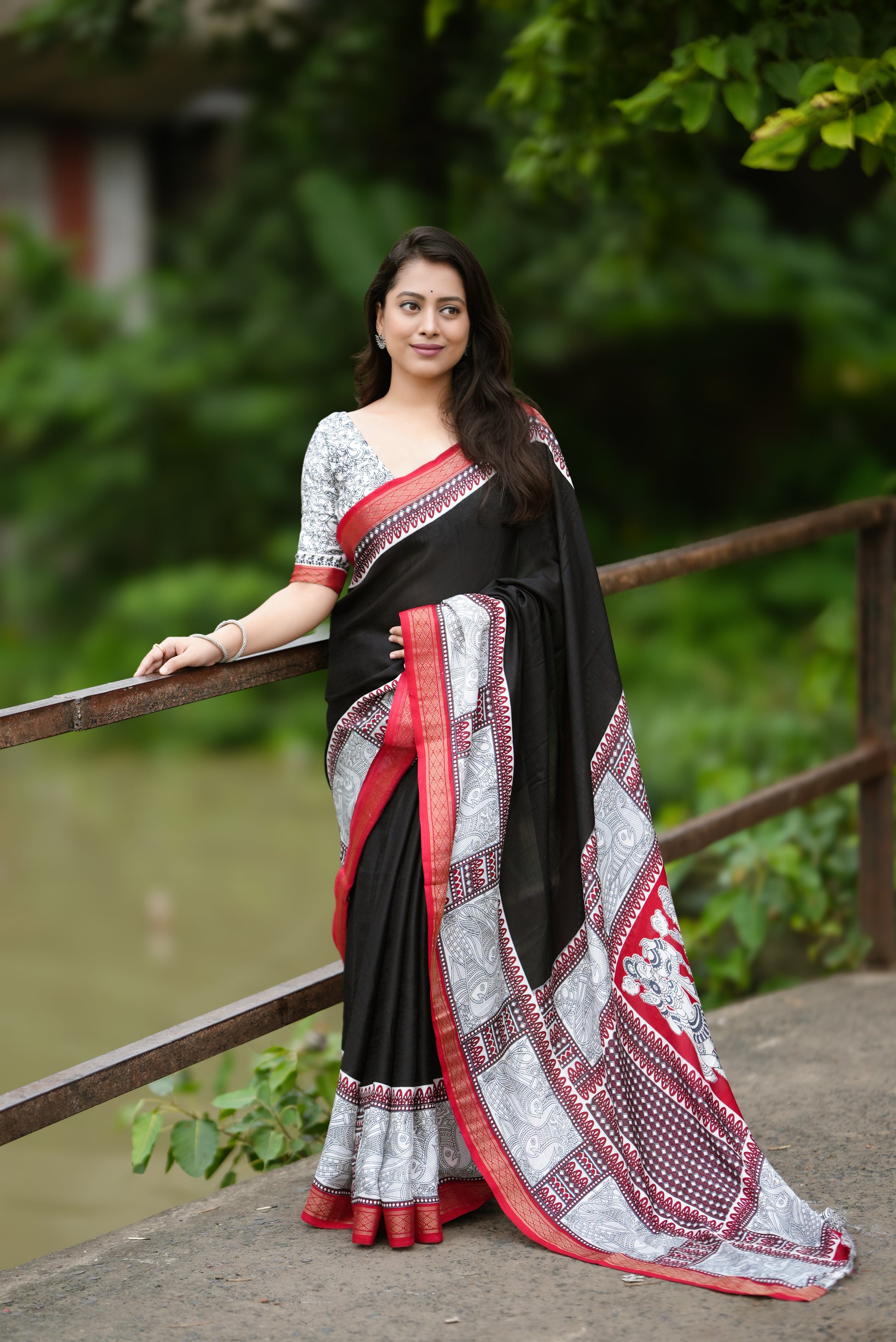 Soft Pashmina Cotton Saree with Zari Pattu Borders