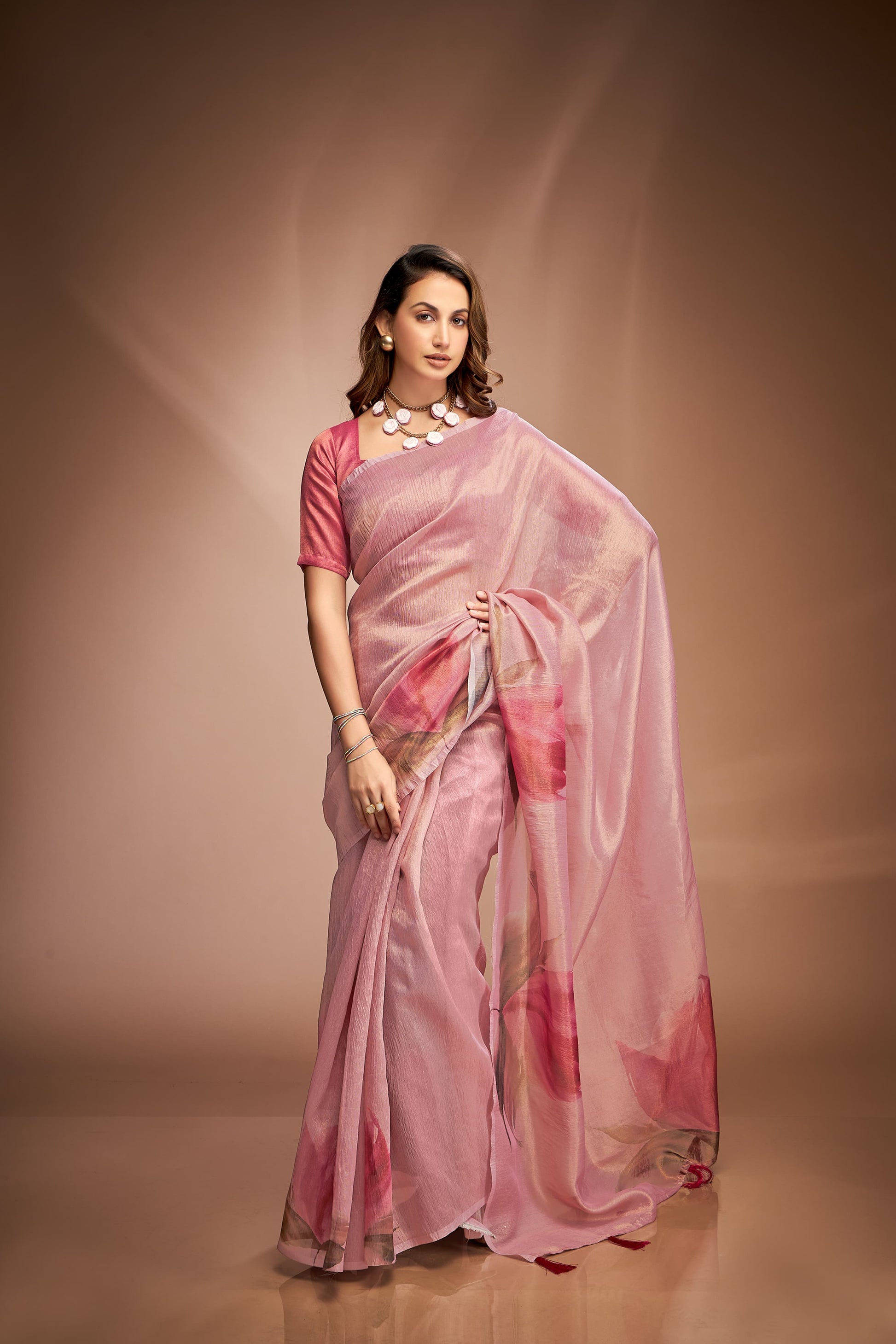 Kala Jamun Royal Queen Zari Crushed Tissue Saree with luxurious fabric and intricate detailing