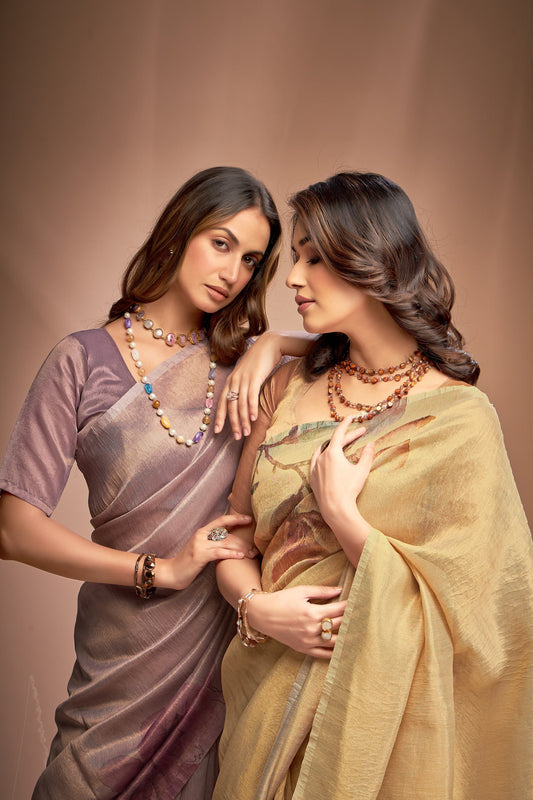 Kala Jamun Royal Queen Zari Crushed Tissue Saree with luxurious fabric and intricate detailing