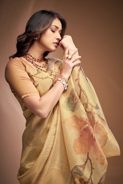 Kala Jamun Royal Queen Zari Crushed Tissue Saree with luxurious fabric and intricate detailing