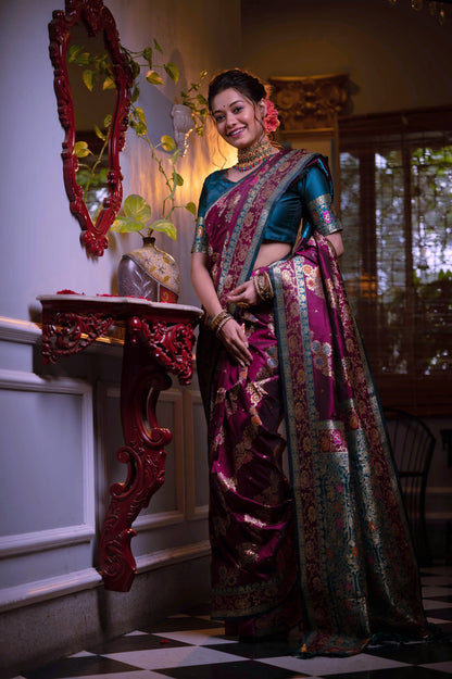 Close-up of Weaving Pallu with Fancy Tassels on KRITIKA Saree