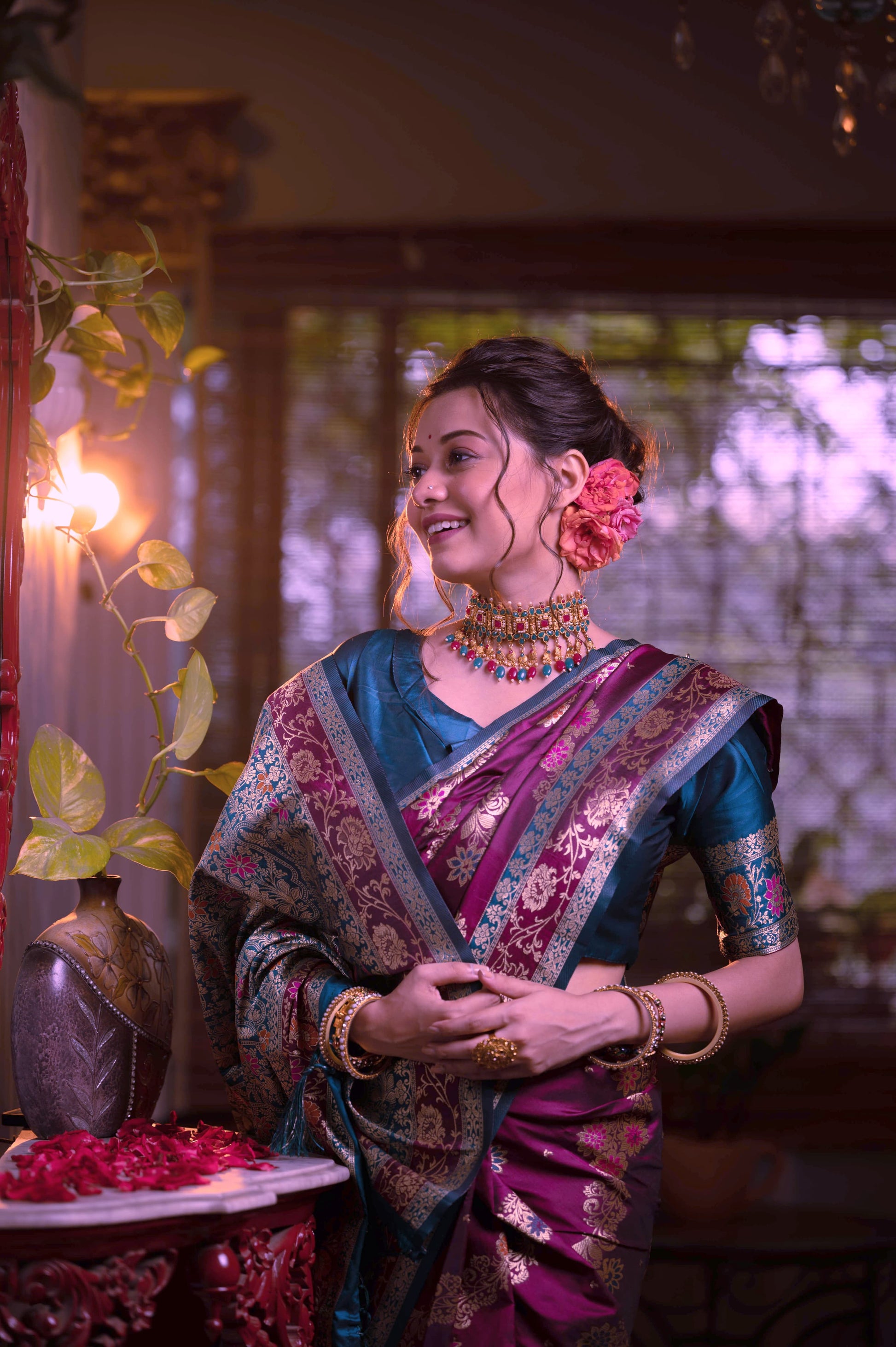 Close-up of Weaving Pallu with Fancy Tassels on KRITIKA Saree