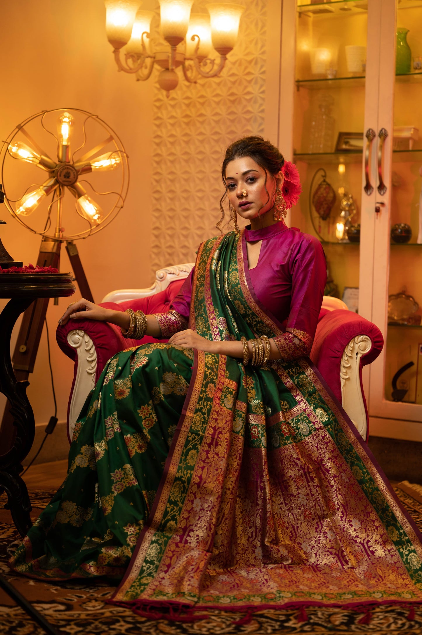 Close-up of Weaving Pallu with Fancy Tassels on KRITIKA Saree