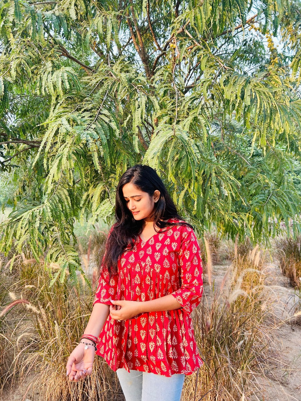 Casual Printed Cotton Top – Styled Look